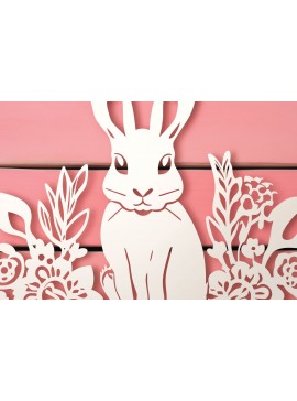 Σετ των 2 Intra απο ξύλο plywood  Χρώμα wenge 3mm-4mm πάχος - Cricut Bunny/Rabbit Papercut Δίασταση 4x4 cm INTRAFABR-113314578