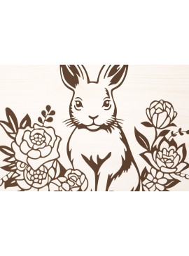 Σετ των 2 Intra απο ξύλο plywood  Χρώμα wenge 3mm-4mm πάχος - Cricut Bunny/Rabbit Papercut Δίασταση 4x4 cm INTRAFABR-8369915