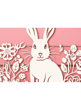 Σετ των 2 Intra απο ξύλο plywood  Χρώμα wenge 3mm-4mm πάχος - Cricut Bunny/Rabbit Papercut Δίασταση 4x4 cm INTRAFABR-35658938