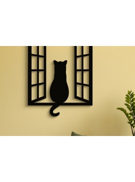 Σετ των 2 Intra απο ξύλο plywood  Χρώμα wenge 3mm-4mm πάχος - Cricut Cats Art Decor Cut File Δίασταση 4x4 cm INTRAFABR-86300647