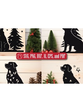 Σετ των 2 Intra απο ξύλο plywood  Χρώμα wenge 3mm-4mm πάχος - Cricut Χριστουγεννιάτικο στολίδι ζώων Δίασταση 4x4 cm INTRAFABR-114667619