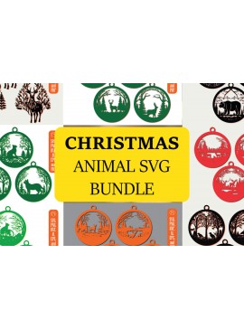 Σετ των 2 Intra απο ξύλο plywood  Χρώμα wenge 3mm-4mm πάχος - Πακέτο Cricut Χριστουγεννιάτικο Animal Δίασταση 4x4 cm INTRAFABR-114667468