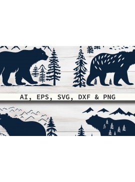 Σετ των 2 Intra απο ξύλο plywood  Χρώμα wenge 3mm-4mm πάχος - Πακέτο Cricut Christmas Bear Δίασταση 4x4 cm INTRAFABR-73876653