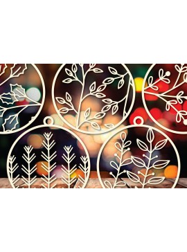 Σετ των 2 Intra απο ξύλο plywood  Χρώμα wenge 3mm-4mm πάχος - Πακέτο Cricut Χριστουγεννιάτικη διακόσμηση Δίασταση 4x4 cm INTRAFABR-121963761