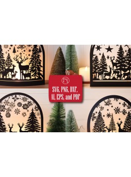 Σετ των 2 Intra απο ξύλο plywood  Χρώμα wenge 3mm-4mm πάχος - Πακέτο Cricut Χριστουγεννιάτικη διακόσμηση Δίασταση 4x4 cm INTRAFABR-114687864