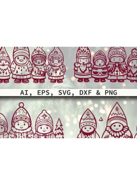 Σετ των 2 Intra απο ξύλο plywood  Χρώμα wenge 3mm-4mm πάχος - Πακέτο Cricut Christmas Gnome Δίασταση 4x4 cm INTRAFABR-21254225