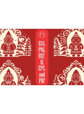 Σετ των 2 Intra απο ξύλο plywood  Χρώμα wenge 3mm-4mm πάχος - Πακέτο Cricut Christmas Gnome Δίασταση 4x4 cm INTRAFABR-58928213