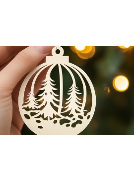 Σετ των 2 Intra απο ξύλο plywood  Χρώμα wenge 3mm-4mm πάχος - Cricut Χριστουγεννιάτικο Στολίδι Cut Δίασταση 6x6 cm INTRAFABR-112528660