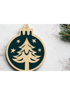 Σετ των 2 Intra απο ξύλο plywood  Χρώμα wenge 3mm-4mm πάχος - Cricut Χριστουγεννιάτικο Στολίδι Cut Δίασταση 6x6 cm INTRAFABR-117002427