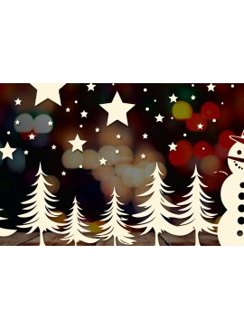 Σετ των 2 Intra απο ξύλο plywood  Χρώμα wenge 3mm-4mm πάχος - Cricut Χριστουγεννιάτικο Στολίδι Decor Δίασταση 4x4 cm INTRAFABR-83341286