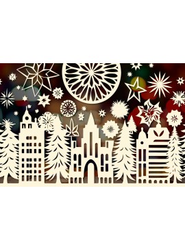 Σετ των 2 Intra απο ξύλο plywood  Χρώμα wenge 3mm-4mm πάχος - Cricut Χριστουγεννιάτικο Στολίδι Decor Δίασταση 4x4 cm INTRAFABR-115388741