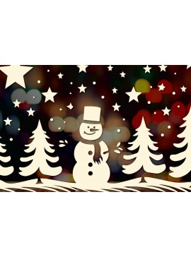 Σετ των 2 Intra απο ξύλο plywood  Χρώμα wenge 3mm-4mm πάχος - Cricut Χριστουγεννιάτικο Στολίδι Decor Δίασταση 4x4 cm INTRAFABR-81159503