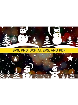 Σετ των 2 Intra απο ξύλο plywood  Χρώμα wenge 3mm-4mm πάχος - Πακέτο Cricut Christmas Snowman Δίασταση 6x6 cm INTRAFABR-114791960