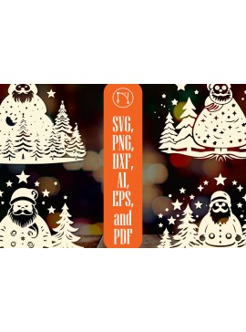 Σετ των 2 Intra απο ξύλο plywood  Χρώμα wenge 3mm-4mm πάχος - Πακέτο Cricut Christmas Snowman Δίασταση 6x6 cm INTRAFABR-106401116