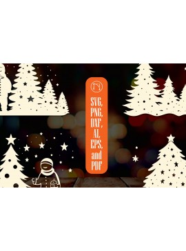 Σετ των 2 Intra απο ξύλο plywood  Χρώμα wenge 3mm-4mm πάχος - Πακέτο Cricut Christmas Snowman Δίασταση 6x6 cm INTRAFABR-103776873