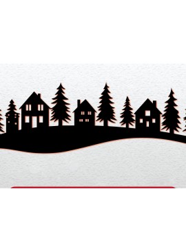 Σετ των 2 Intra απο ξύλο plywood  Χρώμα wenge 3mm-4mm πάχος - Cricut Christmas Village Cut Δίασταση 4x4 cm INTRAFABR-120536106