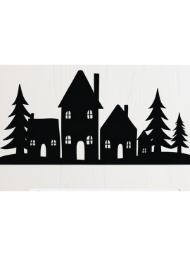 Σετ των 2 Intra απο ξύλο plywood  Χρώμα wenge 3mm-4mm πάχος - Cricut Christmas Village Cut Δίασταση 4x4 cm INTRAFABR-120536128