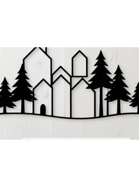 Σετ των 2 Intra απο ξύλο plywood  Χρώμα wenge 3mm-4mm πάχος - Cricut Christmas Village Cut Δίασταση 4x4 cm INTRAFABR-116549466