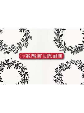 Σετ των 2 Intra απο ξύλο plywood  Χρώμα wenge 3mm-4mm πάχος - Πακέτο Χριστουγεννιάτικου στεφάνου Cricut Δίασταση 6x6 cm INTRAFABR-120536225