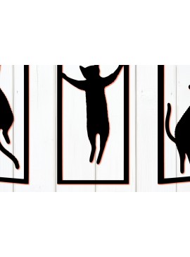 Σετ των 2 Intra απο ξύλο plywood  Χρώμα wenge 3mm-4mm πάχος - Κουφώματα πορτών Cricut με Cat Δίασταση 4x4 cm INTRAFABR-7877623