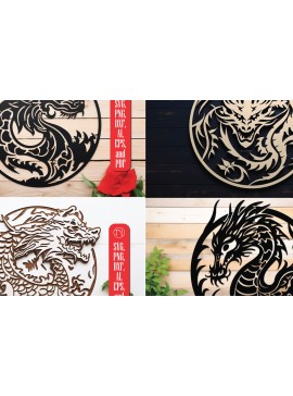 Intra απο ξύλο plywood  Χρώμα wenge 3mm-4mm πάχος - Πακέτο Cricut Dragon Papercut Decor Δίασταση 30x20 cm INTRAFABR-62184668