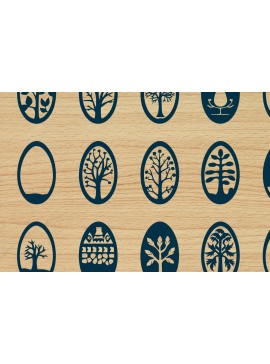 Σετ των 2 Intra απο ξύλο plywood  Χρώμα wenge 3mm-4mm πάχος - Πασχαλινό Πακέτο Cricut Πακέτο Δίασταση 4x4 cm INTRAFABR-4396711