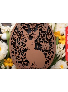 Σετ των 2 Intra απο ξύλο plywood  Χρώμα wenge 3mm-4mm πάχος - Cricut Πασχαλινό Δίασταση 4x4 cm INTRAFABR-113393005