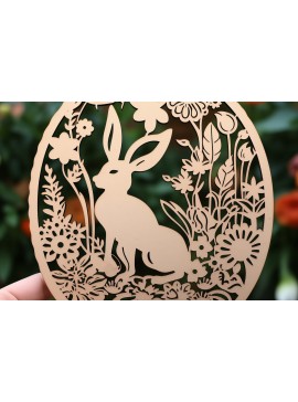 Σετ των 2 Intra απο ξύλο plywood  Χρώμα wenge 3mm-4mm πάχος - Cricut Πασχαλινό Δίασταση 4x4 cm INTRAFABR-118424264