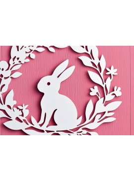 Σετ των 2 Intra απο ξύλο plywood  Χρώμα wenge 3mm-4mm πάχος - Cricut Πασχαλινό στεφάνι με λαγουδάκι Cut Δίασταση 4x4 cm INTRAFABR-85390770