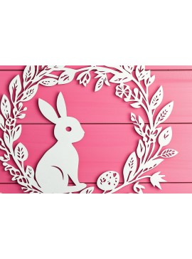 Σετ των 2 Intra απο ξύλο plywood  Χρώμα wenge 3mm-4mm πάχος - Cricut Πασχαλινό στεφάνι με λαγουδάκι Cut Δίασταση 4x4 cm INTRAFABR-85390839