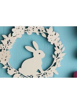 Σετ των 2 Intra απο ξύλο plywood  Χρώμα wenge 3mm-4mm πάχος - Cricut Πασχαλινό στεφάνι με λαγουδάκι Cut Δίασταση 4x4 cm INTRAFABR-85391040