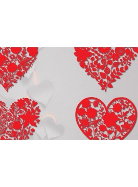 Σετ των 2 Intra απο ξύλο plywood  Χρώμα wenge 3mm-4mm πάχος - Πακέτο Cricut Floral Flower Heart Δίασταση 20x20 cm INTRAFABR-114345768