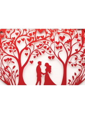 Σετ των 2 Intra απο ξύλο plywood  Χρώμα wenge 3mm-4mm πάχος - Cricut Flower Heart Cut Δίασταση 4x4 cm INTRAFABR-113839036