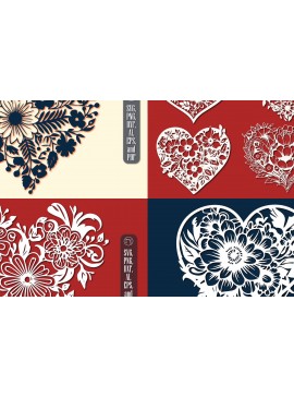 Σετ των 2 Intra απο ξύλο plywood  Χρώμα wenge 3mm-4mm πάχος - Πακέτο υ Cricut Flower Heart Cut Δίασταση 4x4 cm INTRAFABR-113839078