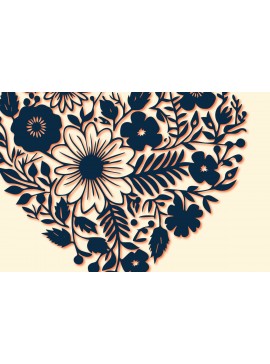 Σετ των 2 Intra απο ξύλο plywood  Χρώμα wenge 3mm-4mm πάχος - Cricut Flower Heart Cut Δίασταση 4x4 cm INTRAFABR-113838927