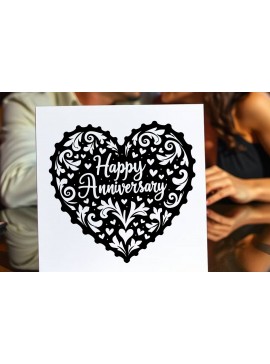 Σετ των 2 Intra απο ξύλο plywood  Χρώμα wenge 3mm-4mm πάχος - Cricut Happy Anniversary Card Δίασταση 20x20 cm INTRAFABR-83082416