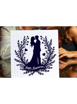 Σετ των 2 Intra απο ξύλο plywood  Χρώμα wenge 3mm-4mm πάχος - Cricut Happy Anniversary Card Δίασταση 20x20 cm INTRAFABR-122575520