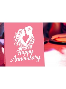 Σετ των 2 Intra απο ξύλο plywood  Χρώμα wenge 3mm-4mm πάχος - Cricut Happy Anniversary Card Δίασταση 20x20 cm INTRAFABR-74086066