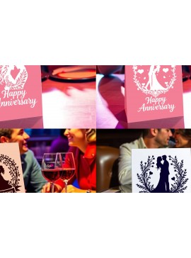 Σετ των 2 Intra απο ξύλο plywood  Χρώμα wenge 3mm-4mm πάχος - Πακέτο κάρτας Cricut Happy Anniversary Δίασταση 20x20 cm INTRAFABR-34730160