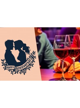 Σετ των 2 Intra απο ξύλο plywood  Χρώμα wenge 3mm-4mm πάχος - Cricut Happy Anniversary Card Δίασταση 20x20 cm INTRAFABR-87192190