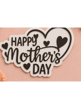 Σετ των 2 Intra απο ξύλο plywood  Χρώμα wenge 3mm-4mm πάχος - Cricut Happy Mother Day Cut Δίασταση 20x20 cm INTRAFABR-119620095