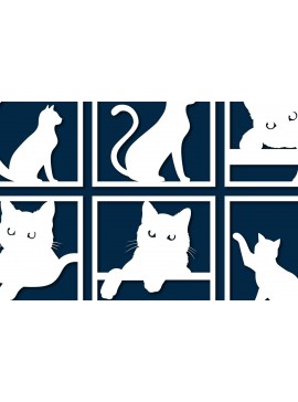 Σετ των 2 Intra απο ξύλο plywood  Χρώμα wenge 3mm-4mm πάχος - Cricut/Διακόσμηση γάτας με λέιζερ Bundle = Δίασταση 20x20 cm INTRAFABR-66194675