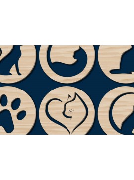 Σετ των 2 Intra απο ξύλο plywood  Χρώμα wenge 3mm-4mm πάχος - Πακέτο Cricut/Cut Cat Decor Δίασταση 20x20 cm INTRAFABR-43113558