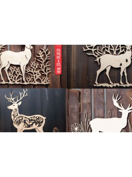 Intra απο ξύλο plywood  Χρώμα wenge 3mm-4mm πάχος - Cricut Deer Decor Bundle Δίασταση 30x20 cm INTRAFABR-112284154