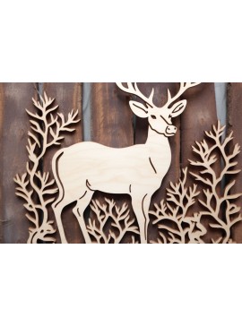 Intra απο ξύλο plywood  Χρώμα wenge 3mm-4mm πάχος - Cricut Deer Decor Δίασταση 30x20 cm INTRAFABR-112283630