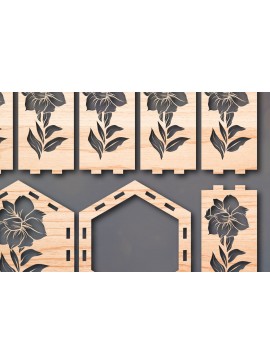 Intra απο ξύλο plywood  Χρώμα wenge 3mm-4mm πάχος - Cricut Flower Lantern Δίασταση 25x25 cm INTRAFABR-112283723