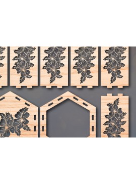 Intra απο ξύλο plywood  Χρώμα wenge 3mm-4mm πάχος - Cricut Flower Lantern Δίασταση 25x25 cm INTRAFABR-112283744