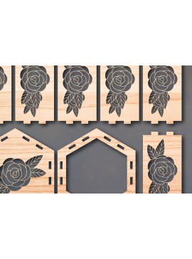 Intra απο ξύλο plywood  Χρώμα wenge 3mm-4mm πάχος - Cricut Flower Lantern Δίασταση 25x25 cm INTRAFABR-112283803