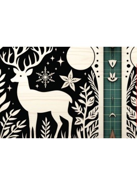 Intra απο ξύλο plywood  Χρώμα wenge 3mm-4mm πάχος - Cricut Panno Deer Δίασταση 40x50 cm INTRAFABR-115280203