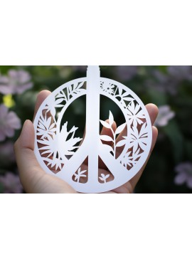 Σετ των 2 Intra απο ξύλο plywood  Χρώμα wenge 3mm-4mm πάχος - Cricut Πινακίδα ειρήνης με Δίασταση 20x20 cm INTRAFABR-115280761